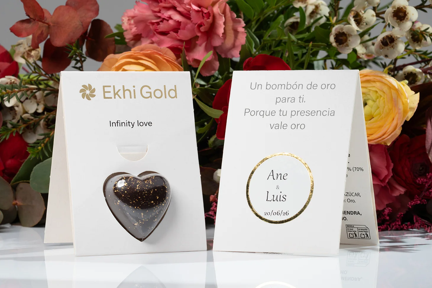 Regalo de boda para invitados personalizado con los nombre de los recien casados 